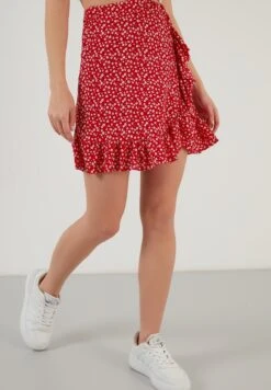 LELA High Waist - Wikkelrok - Red