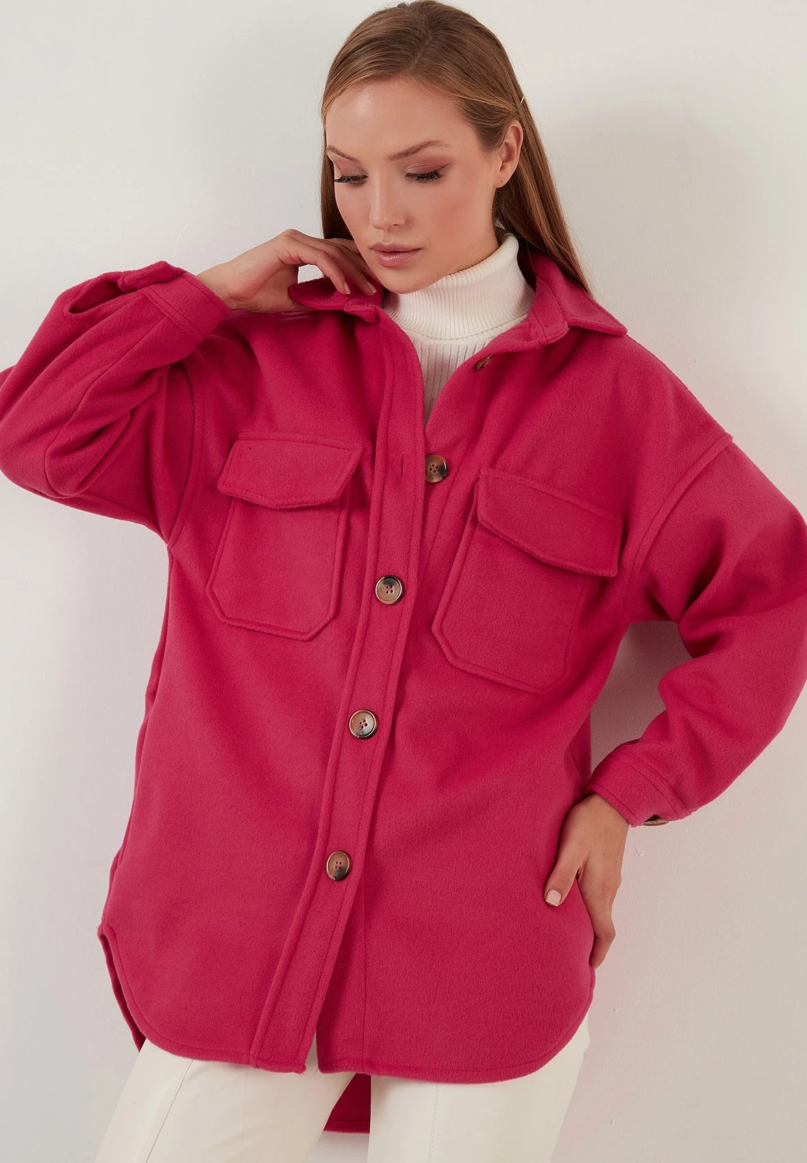 LELA Loose Fit - Lichte Jas - Fuchsia - Afbeelding 4