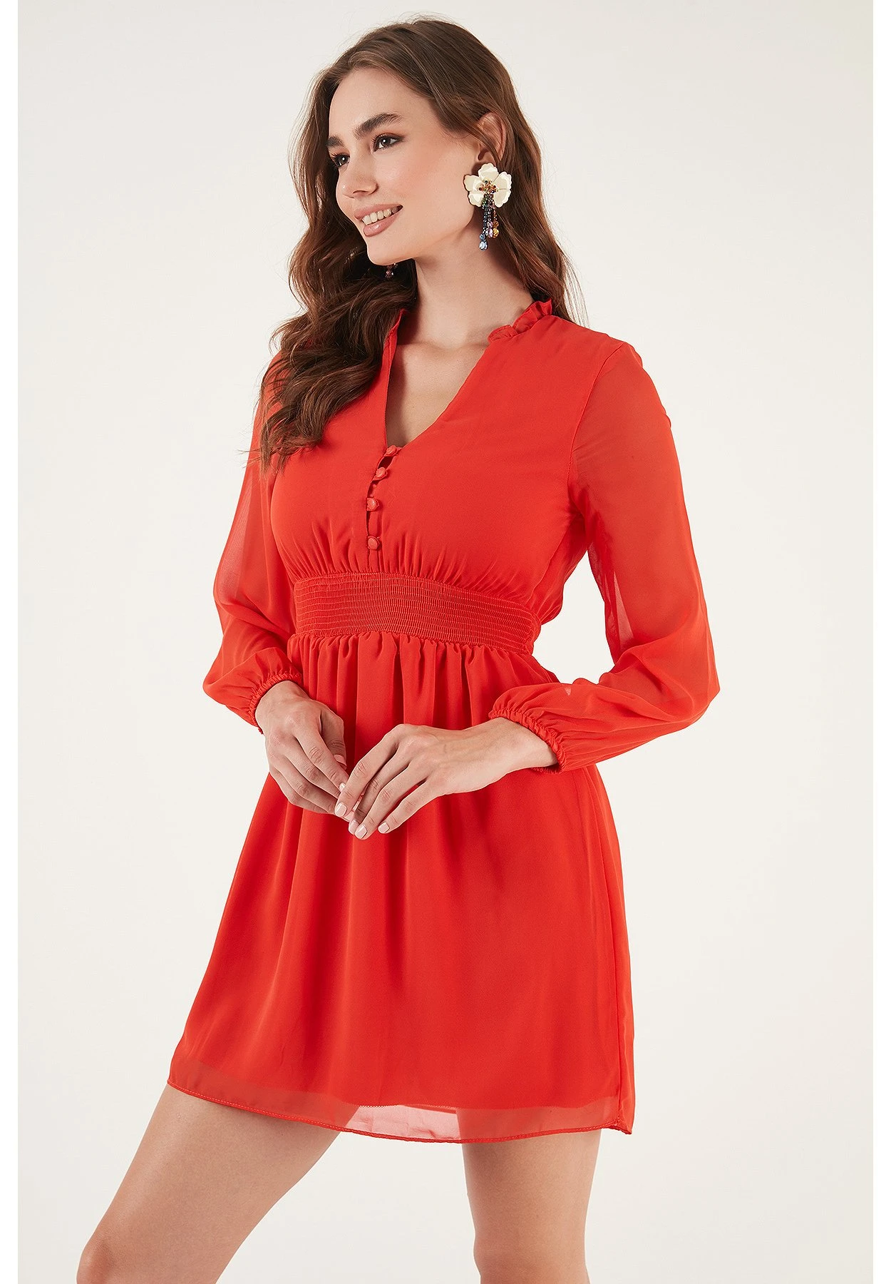 LELA Regular Fit - Jurk - Orange - Afbeelding 4