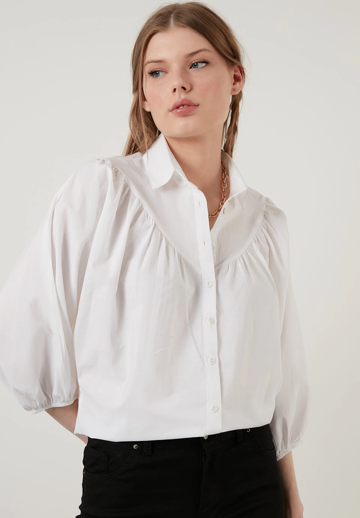 LELA Overhemdblouse - Ecru - Afbeelding 5