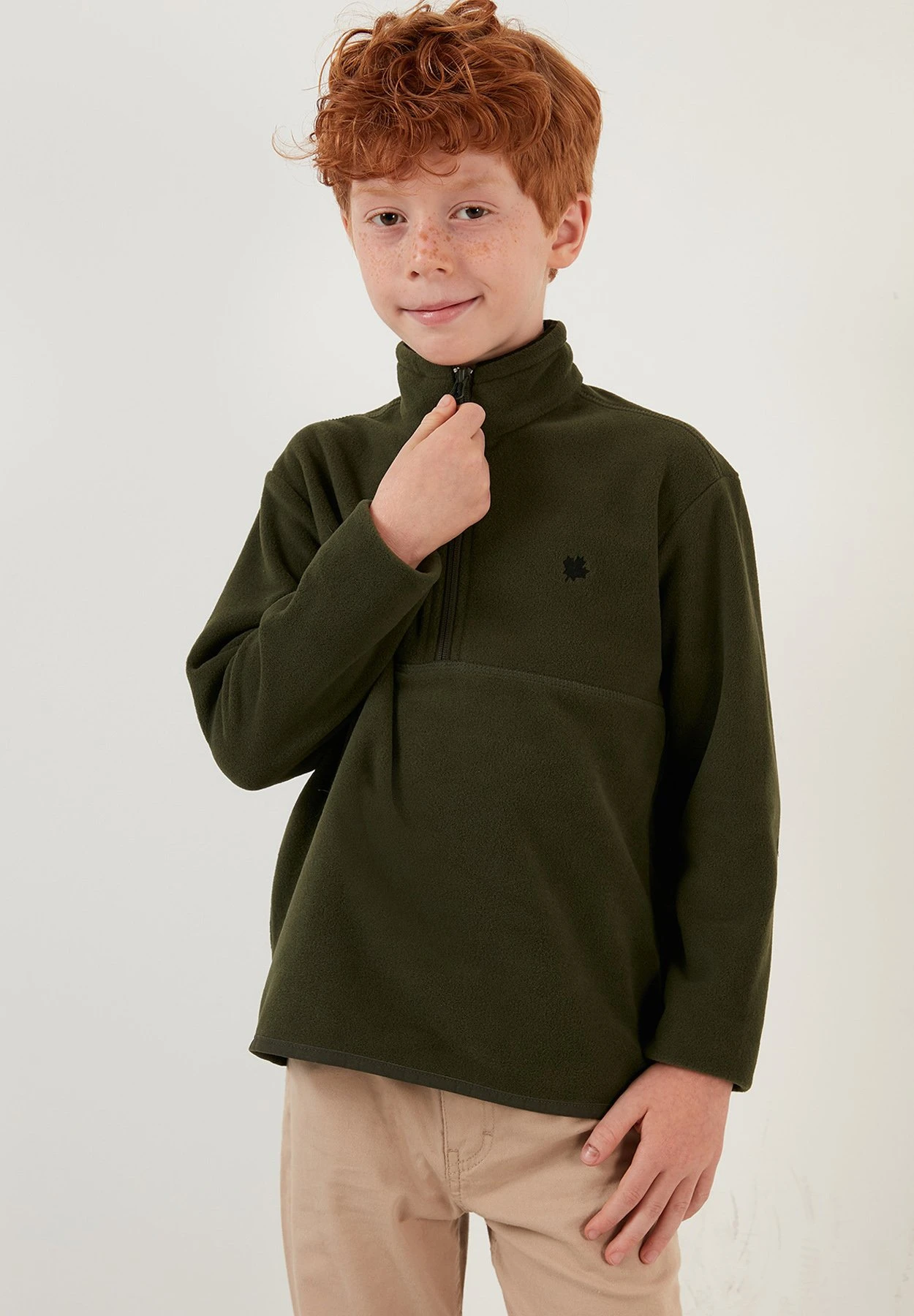 LELA Fleece Trui - Khaki - Afbeelding 4