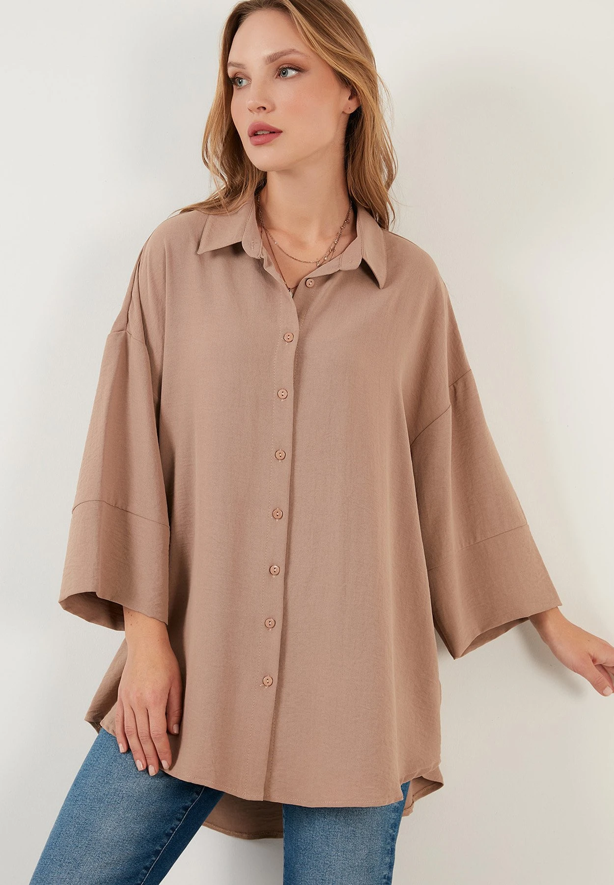 LELA Overhemdblouse - Mink