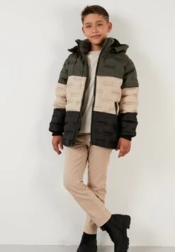 LELA Regular Fit - Winterjas - D.Khaki/Stone/Black