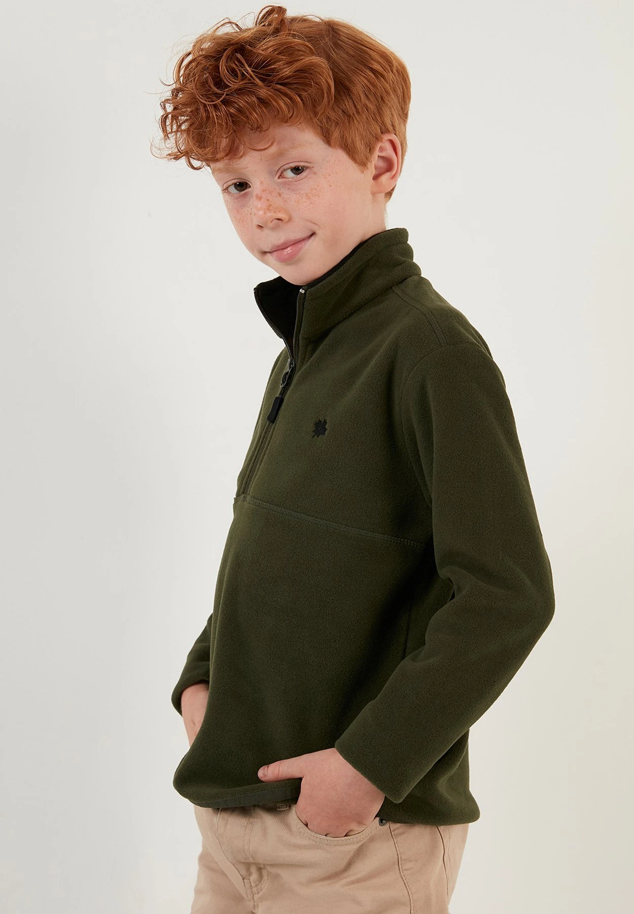 LELA Fleece Trui - Khaki - Afbeelding 5