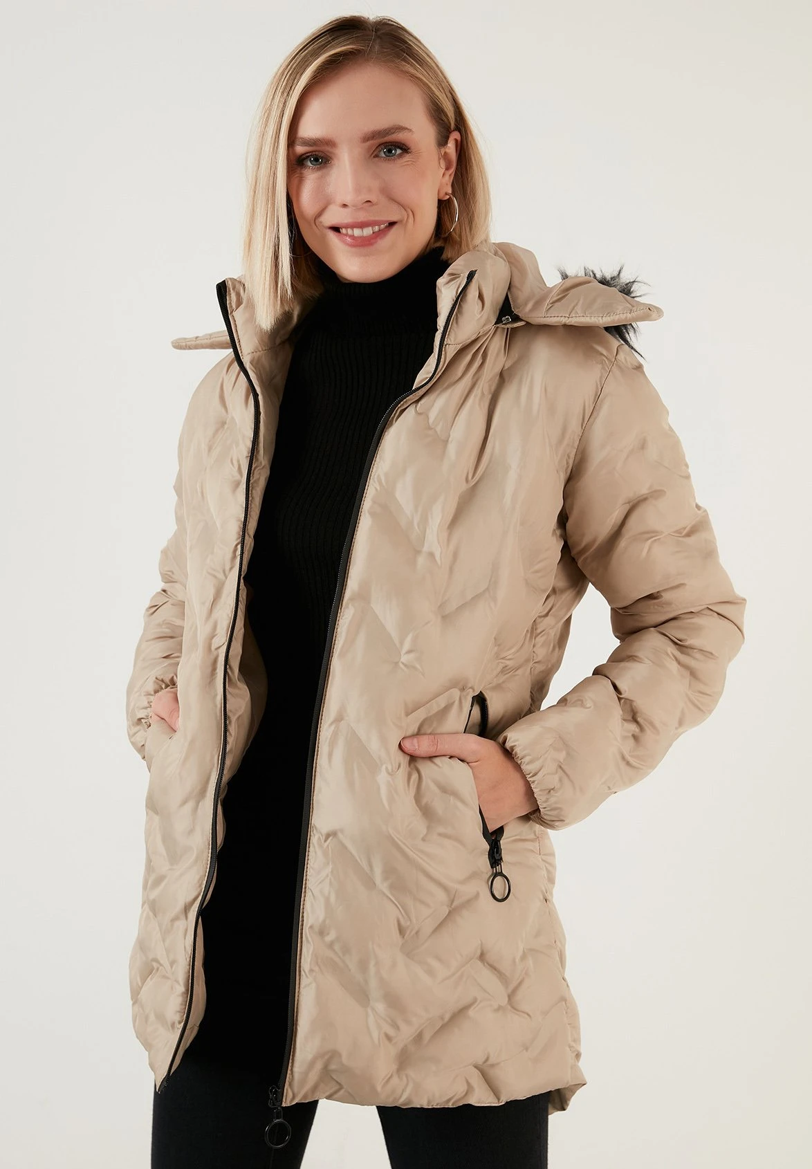 LELA Slim Fit - Winterjas - Stone - Afbeelding 7