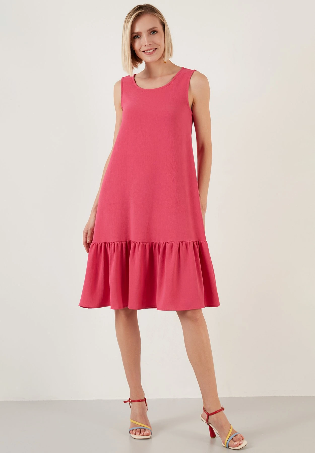 LELA Regular Fit- Jurk - Fuchsia