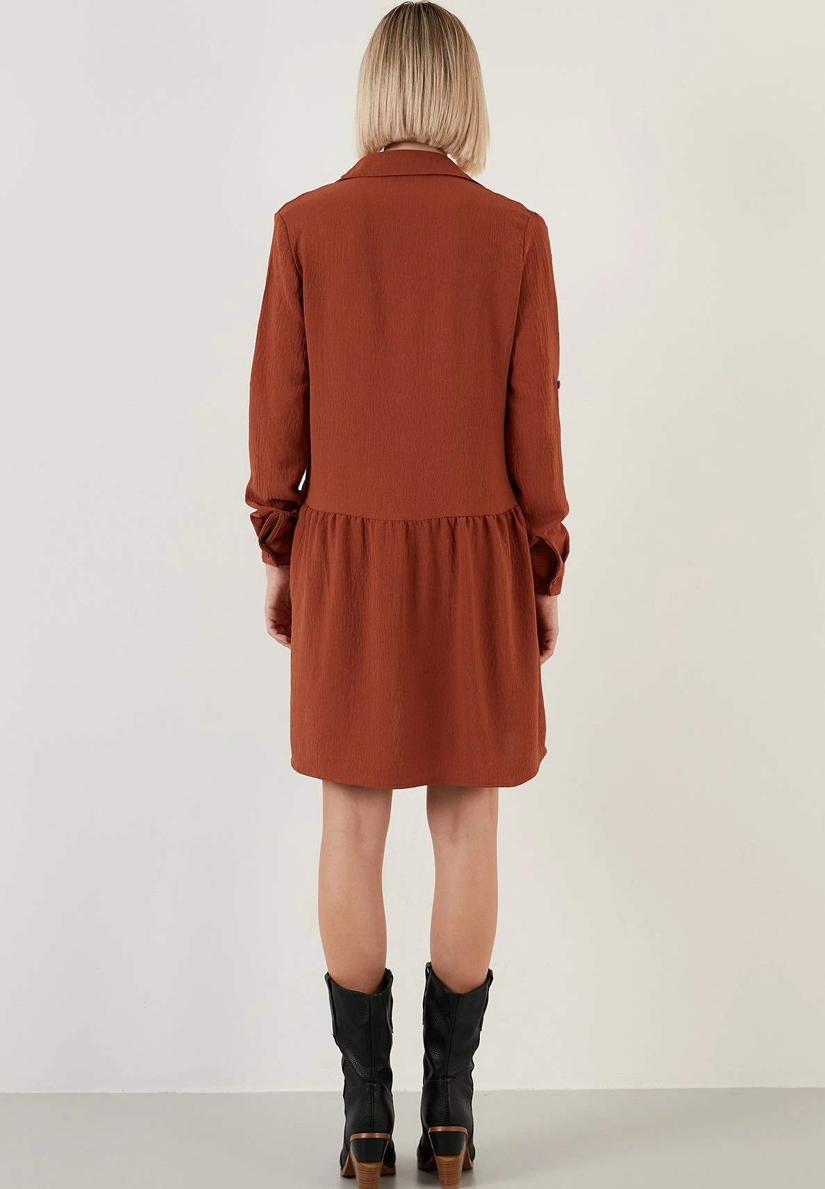 LELA Regular Fit - Blousejurk - Brick Red - Afbeelding 3