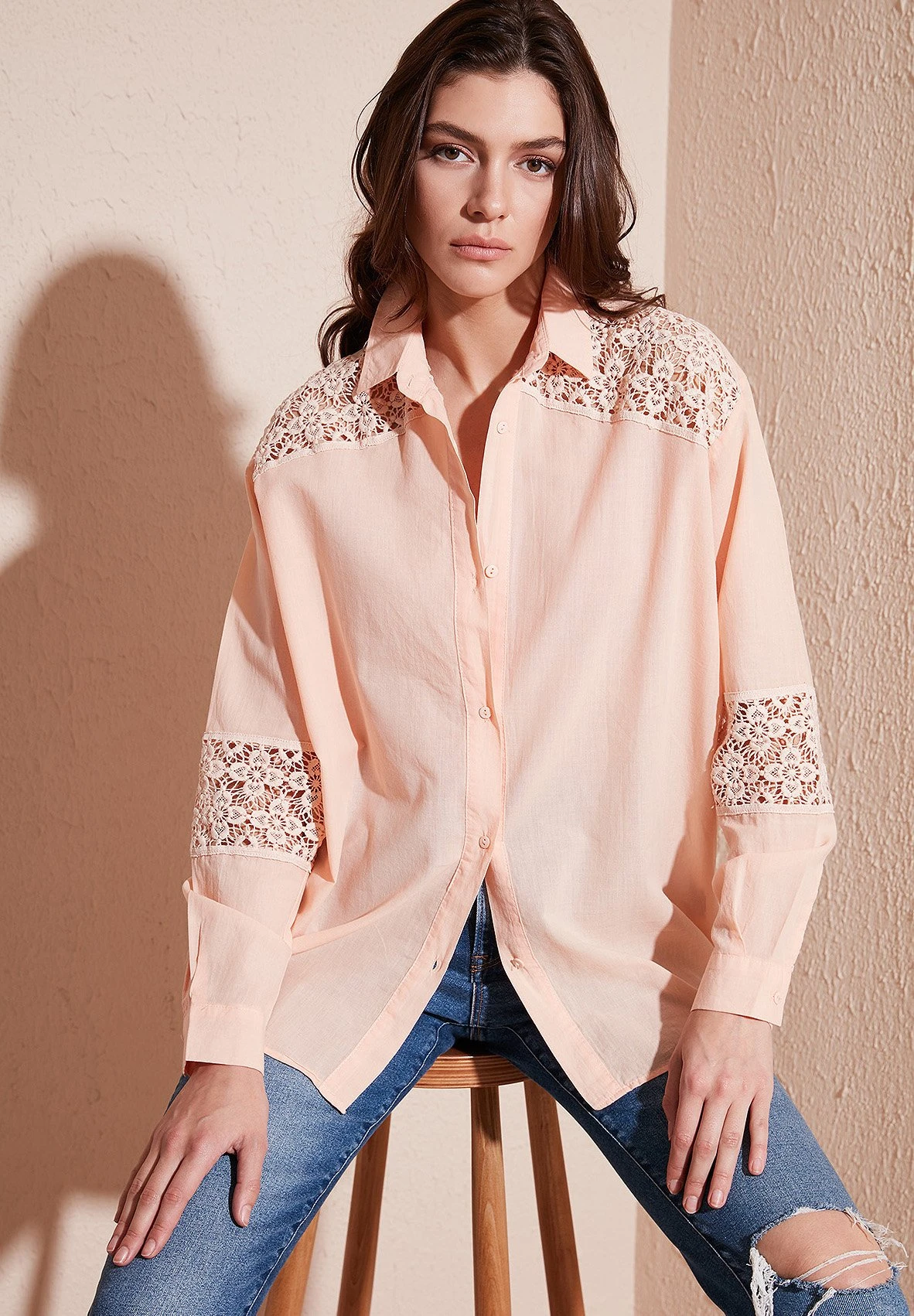 LELA Overhemdblouse - Salmon - Afbeelding 4