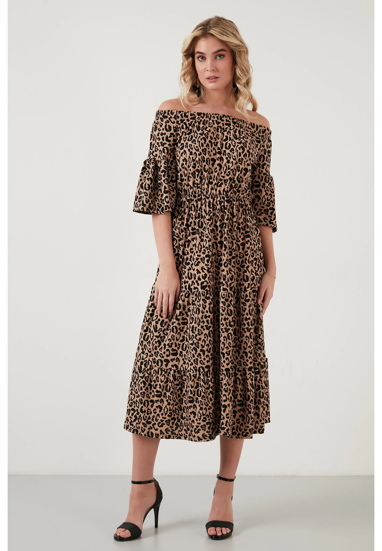 LELA Slim Fit - Jurk - Leopard