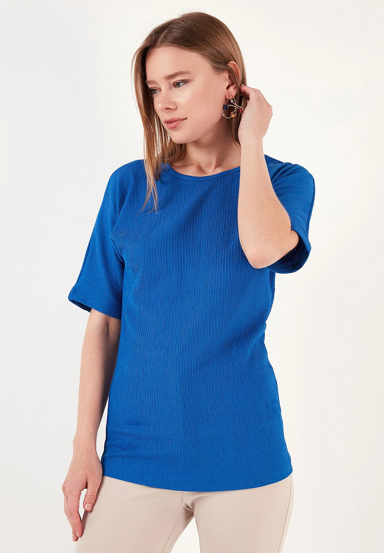 LELA Regular Fit - T-Shirt Basic - Royal Blue - Afbeelding 4