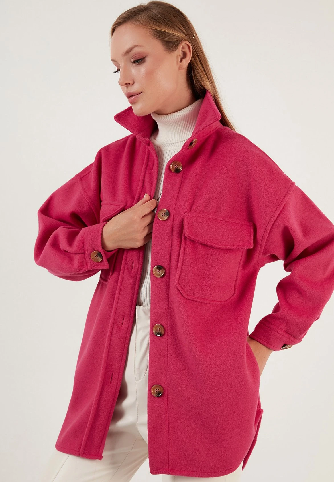 LELA Loose Fit - Lichte Jas - Fuchsia - Afbeelding 3