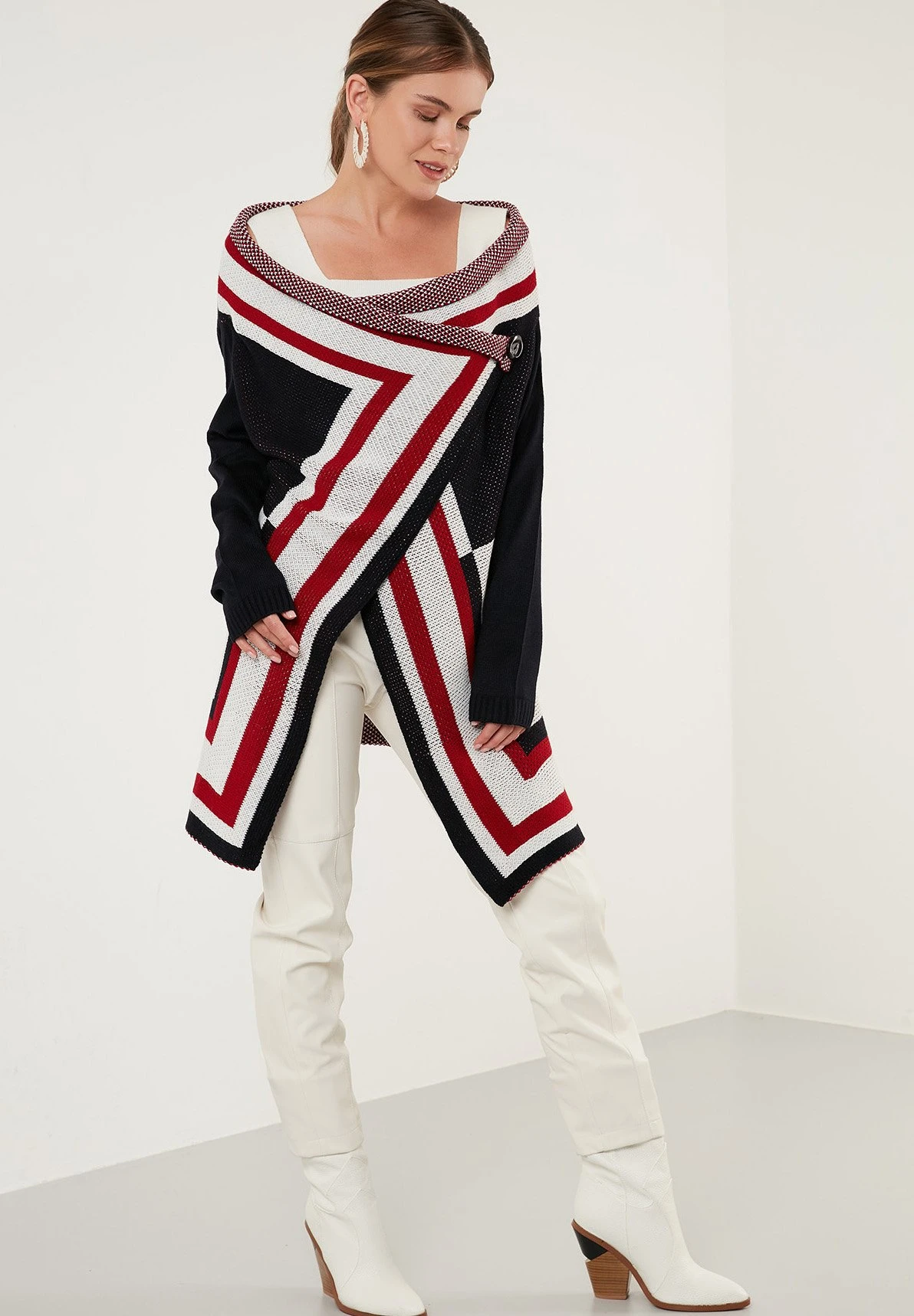 LELA Regular Fit - Vest - Dblue/Ecru/Red - Afbeelding 6