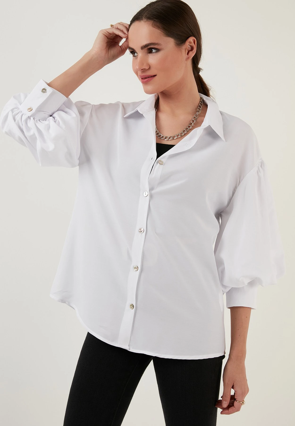 LELA Loose Fit - Overhemdblouse - White - Afbeelding 4