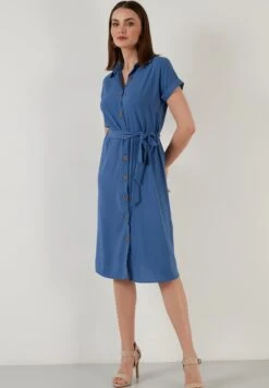 LELA Regular Fit - Blousejurk - Indigo