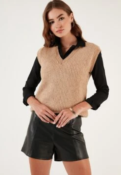 LELA Regular Fit - Trui - Camel