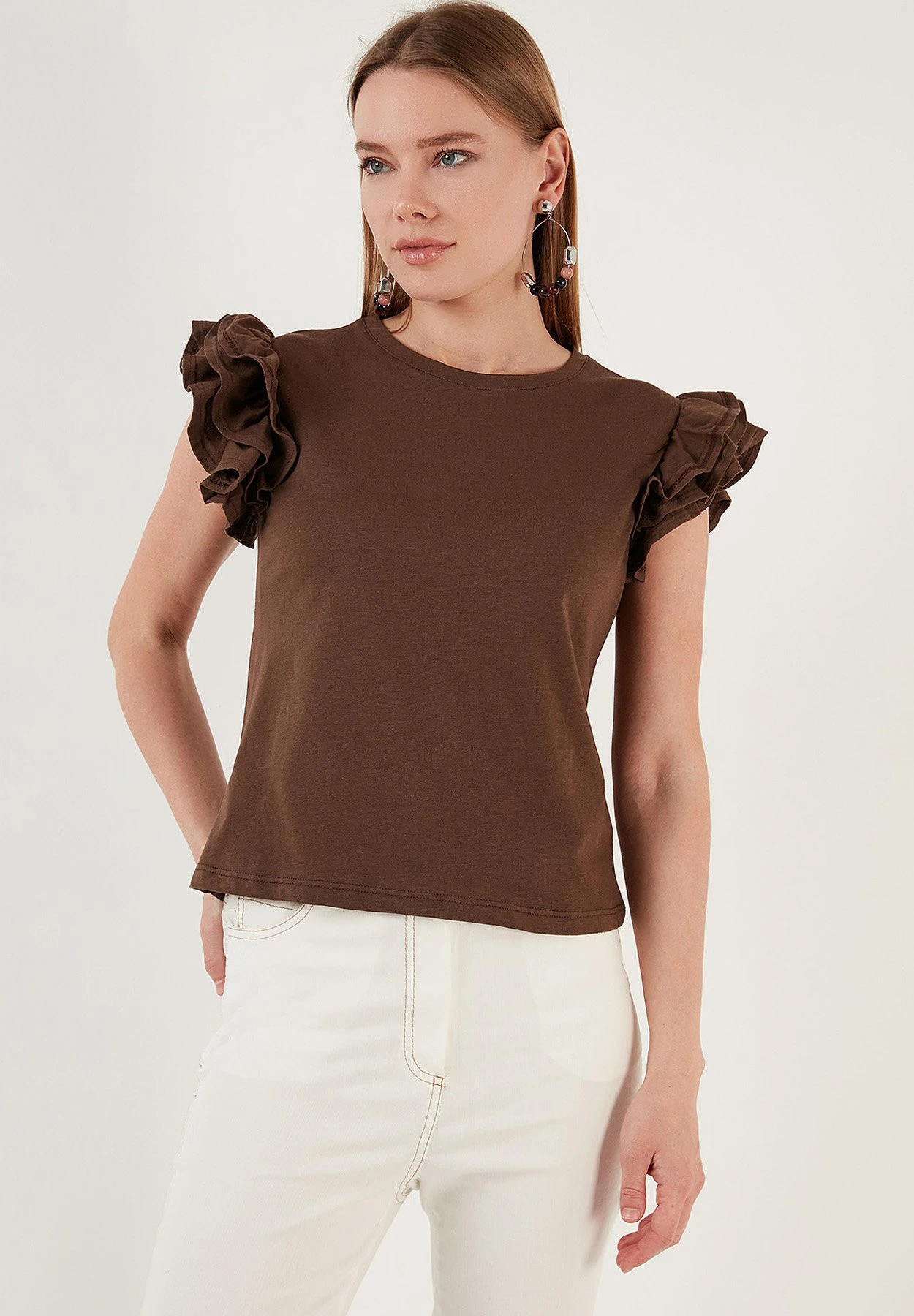 LELA T-Shirt Print - Brown
