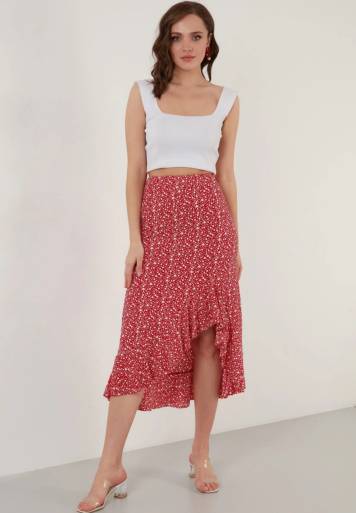 LELA Midi - A-Lijn Rok - Red - Afbeelding 2