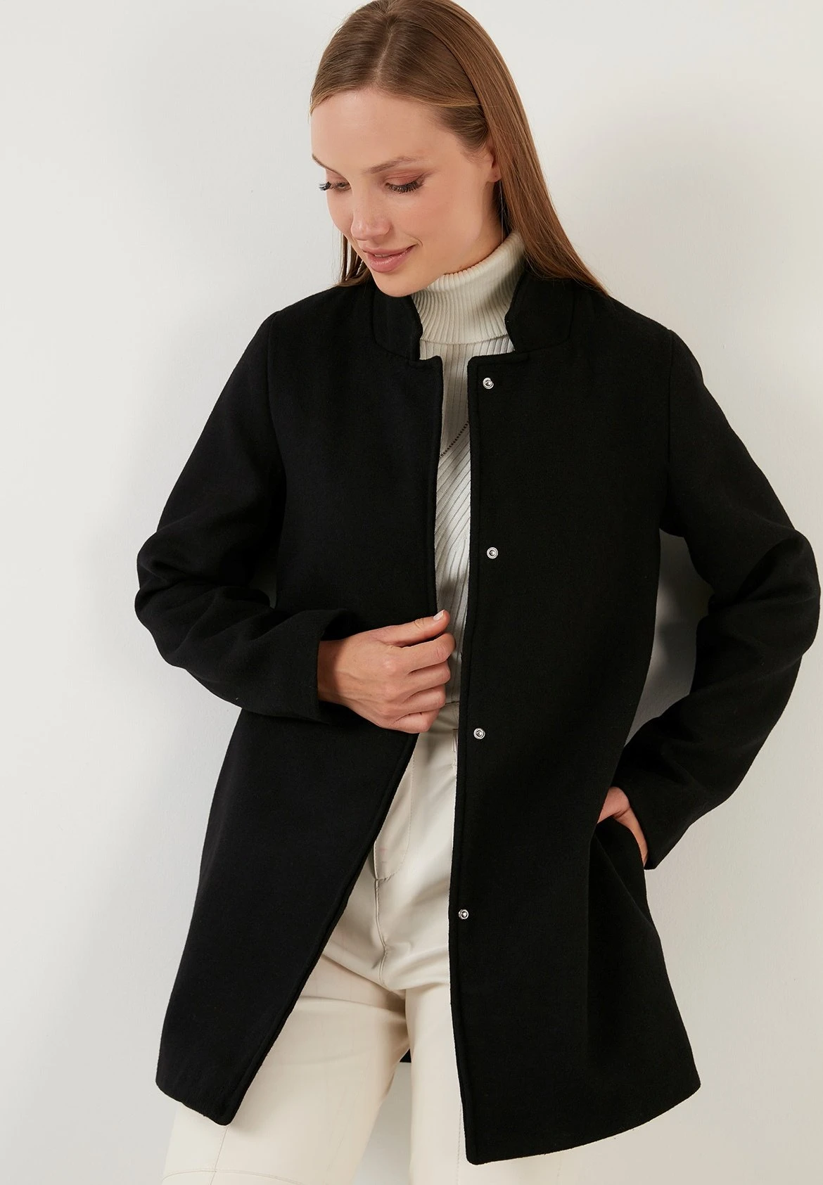 LELA Regular Fit - Halflange Jas - Black - Afbeelding 5