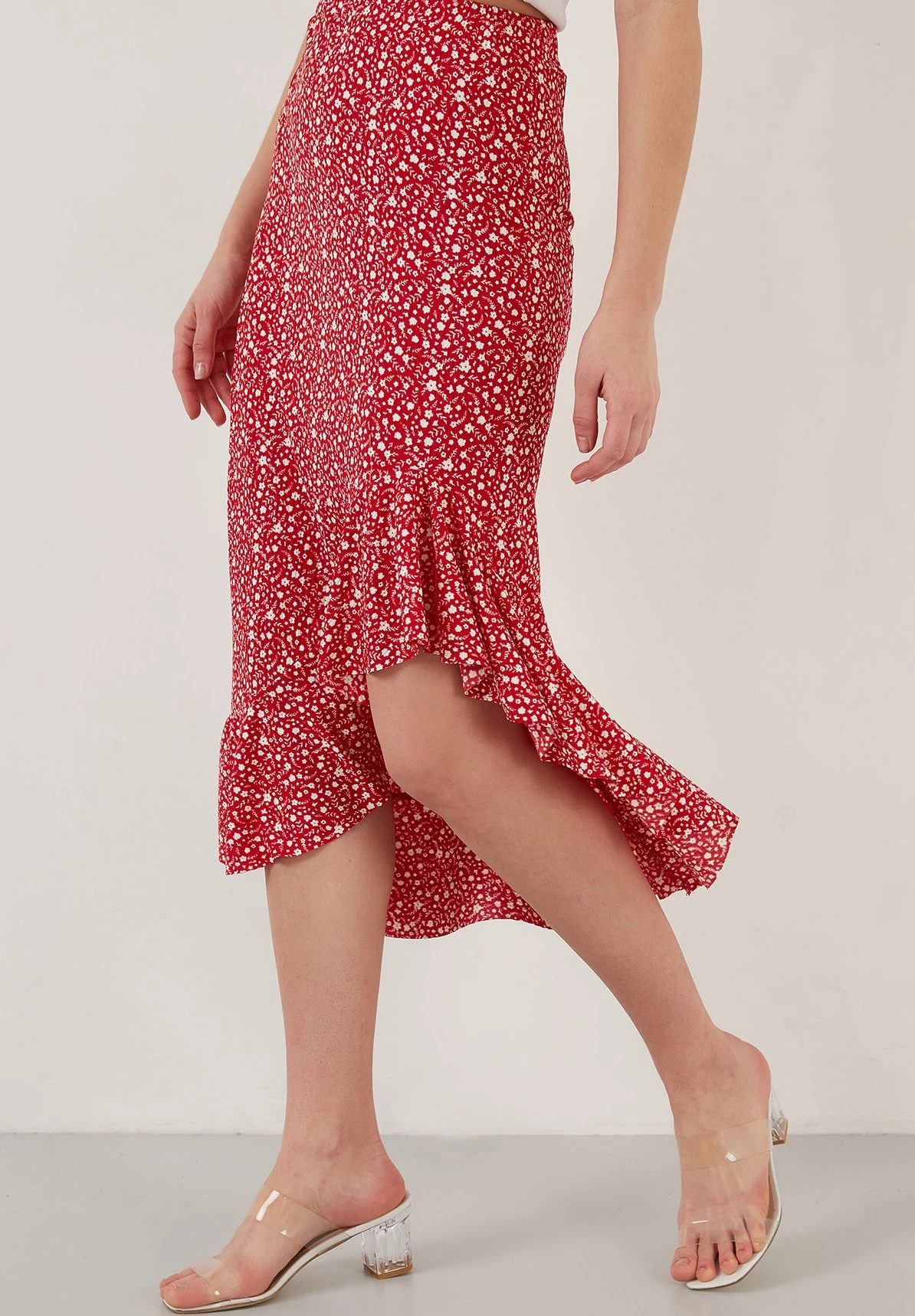 LELA Midi - A-Lijn Rok - Red - Afbeelding 4