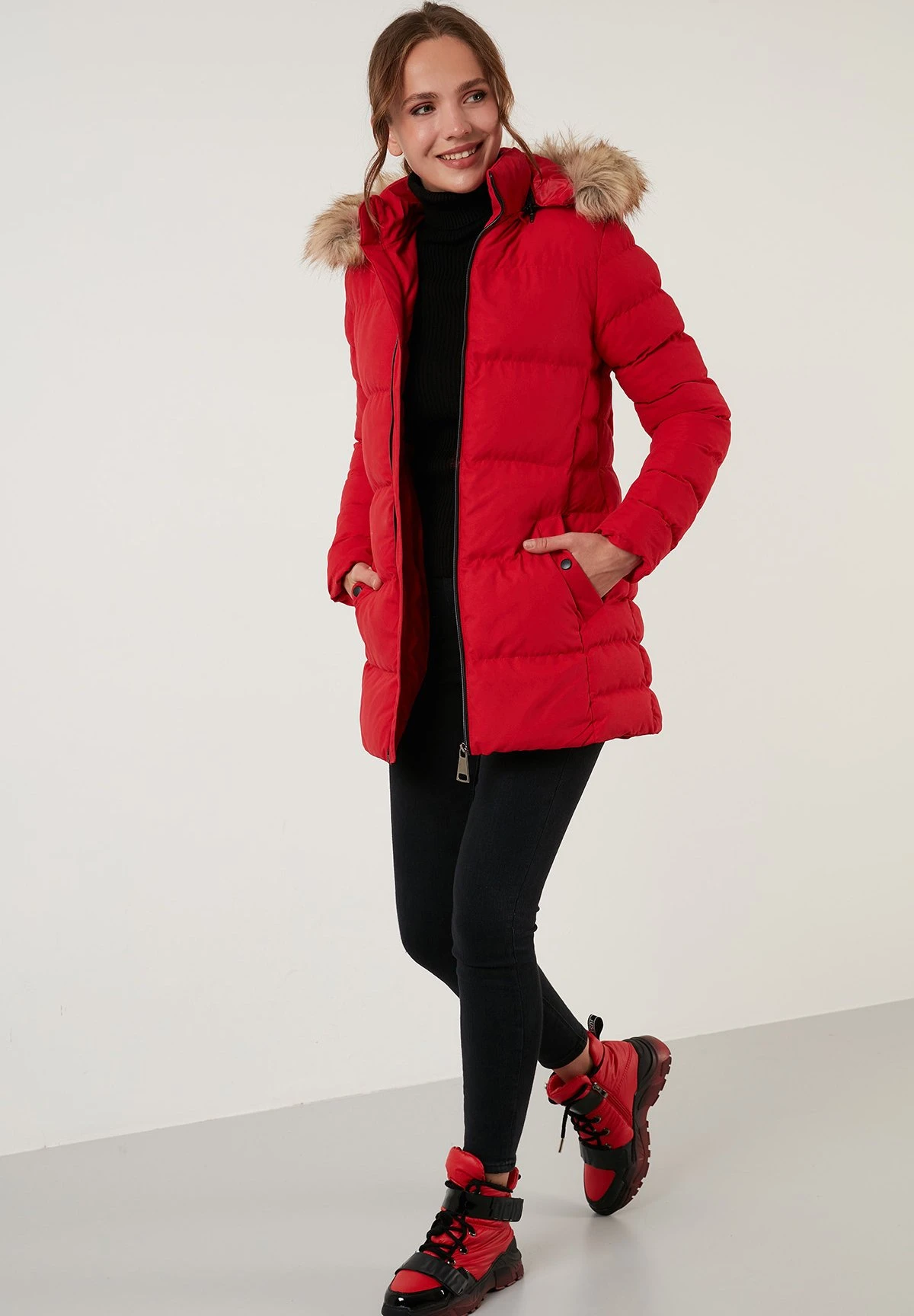 LELA Slim Fit - Winterjas - Red - Afbeelding 2