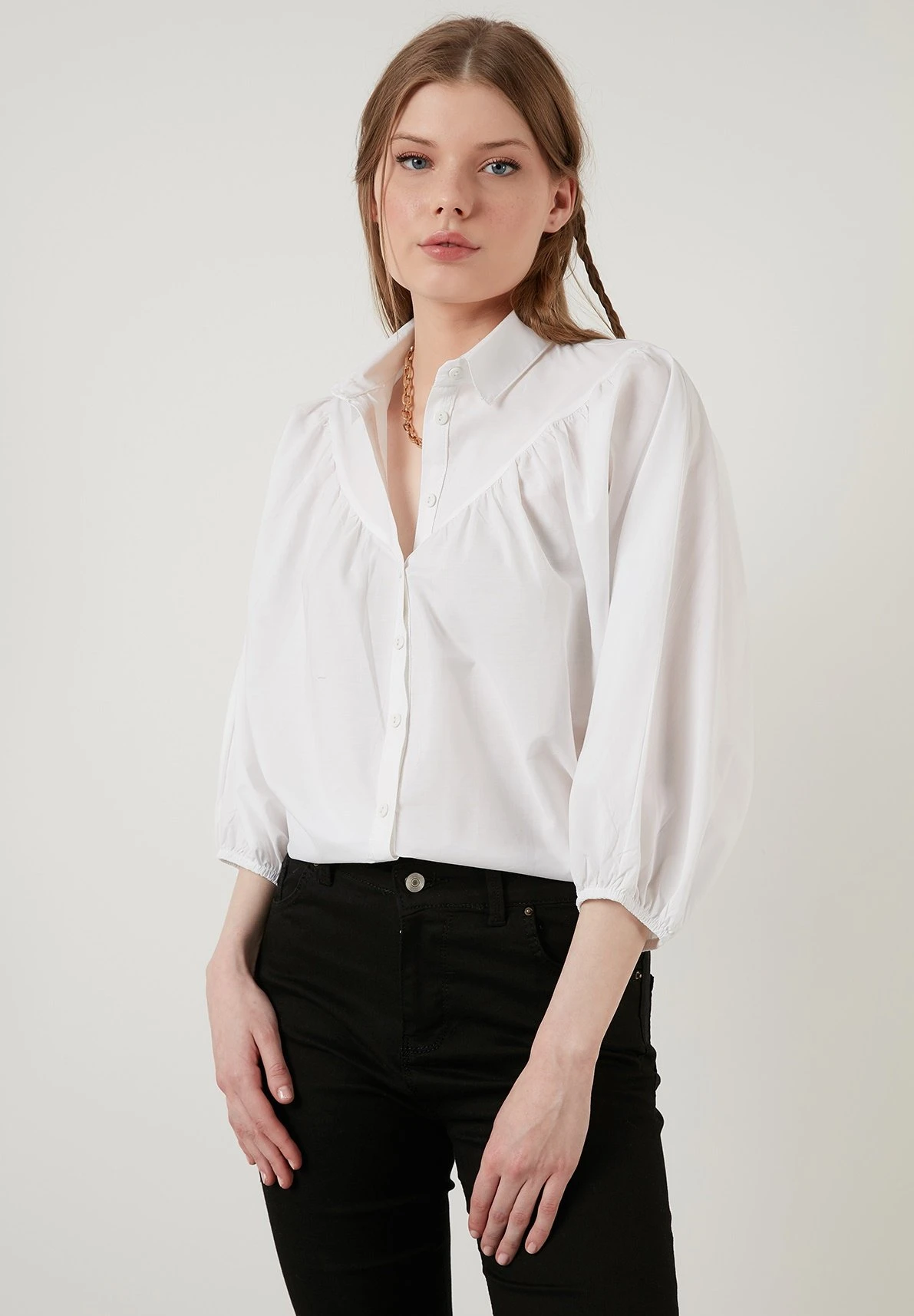 LELA Overhemdblouse - Ecru - Afbeelding 4