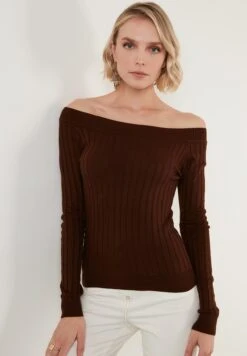 LELA Regular Fit - Trui - Brown