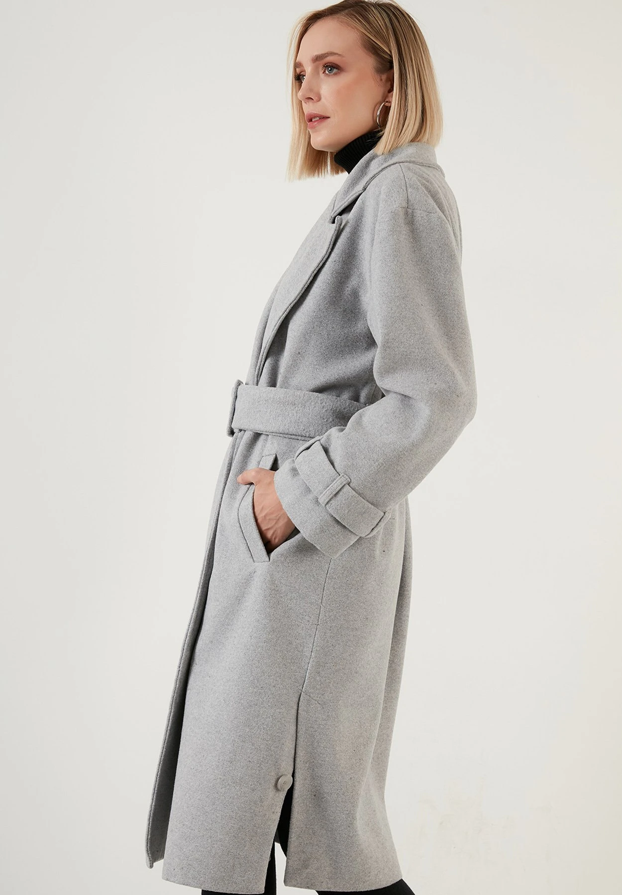 LELA Regular Fit - Trenchcoat - Grey Melange - Afbeelding 3