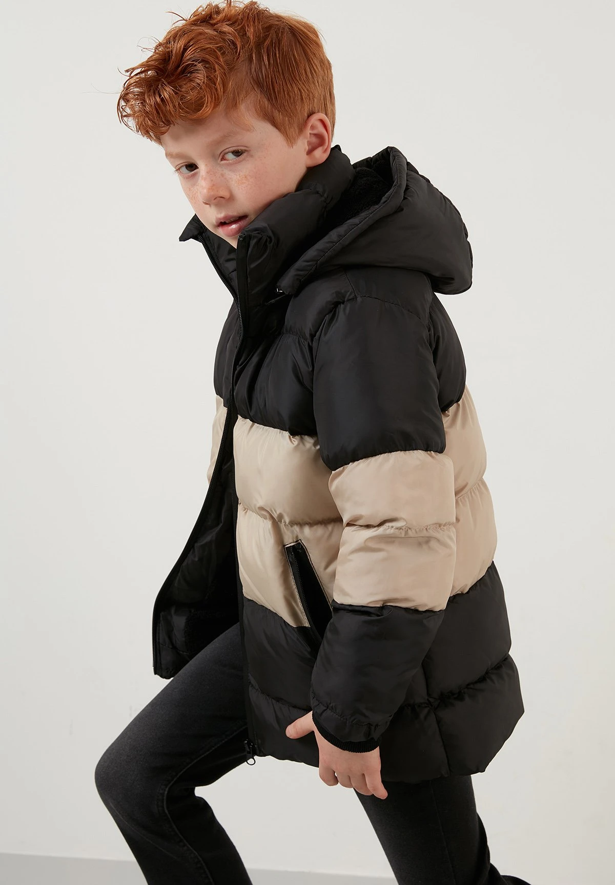 LELA Removable Hooded Inflatable - Winterjas - Black-Stone Color-Black - Afbeelding 5