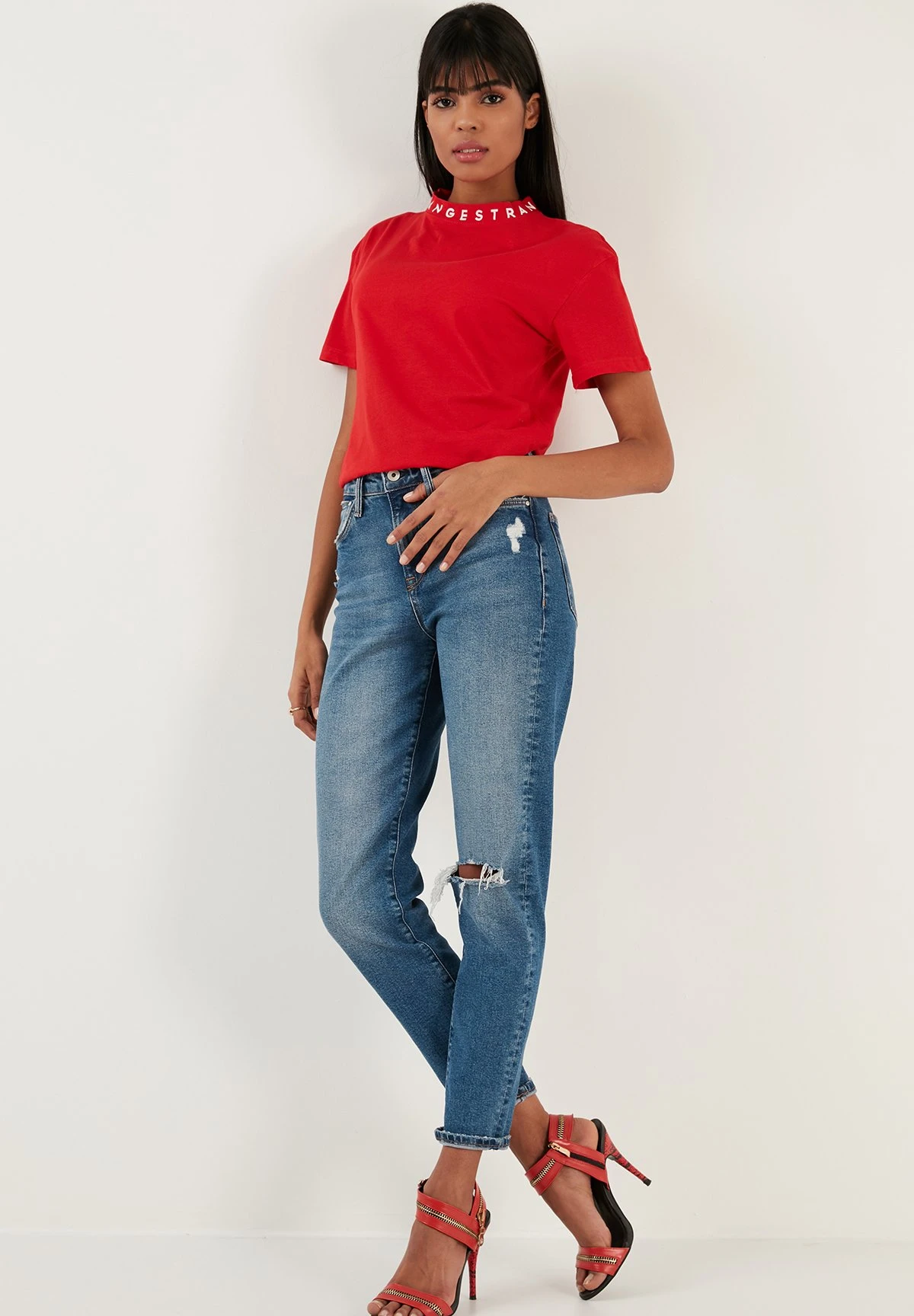 LELA Regular Fit - T-Shirt Print - Red - Afbeelding 2