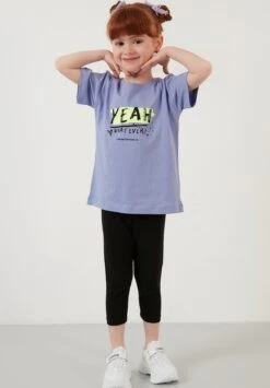 LELA Regular Fit T-Shirt And Leggins - Legging - Lilac