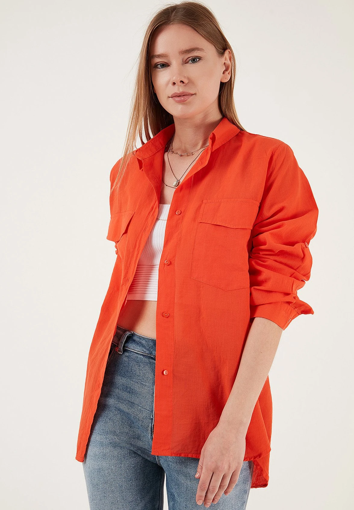 LELA Loose Fit - Overhemdblouse - Orange - Afbeelding 5