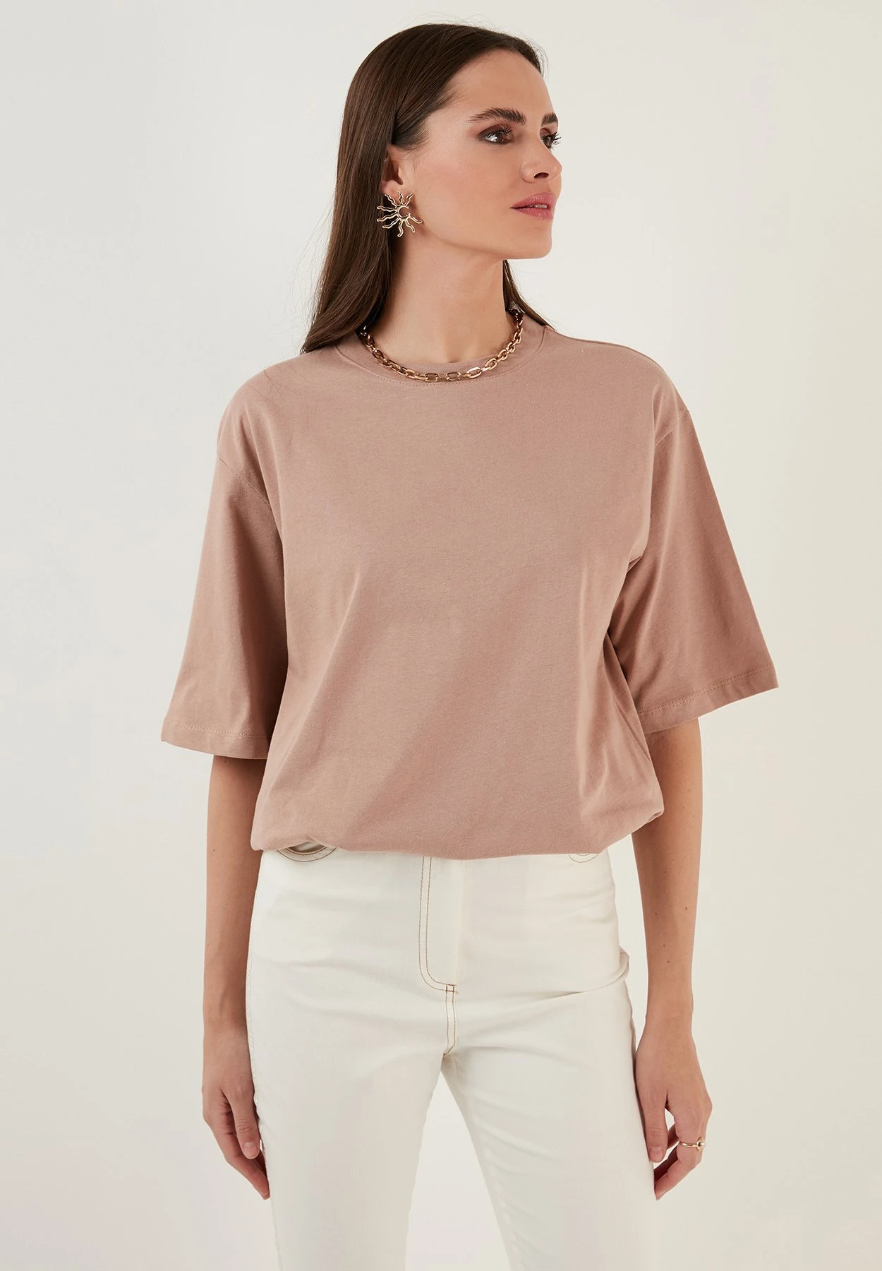 LELA Loose Fit - T-Shirt Basic - Biscuit - Afbeelding 5