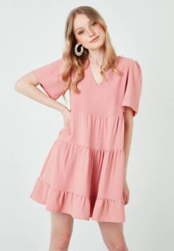 LELA Loose Fit - Jurk - Dusty Rose Color