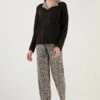 LELA Soft Touch - Pyjama - Leopard Black