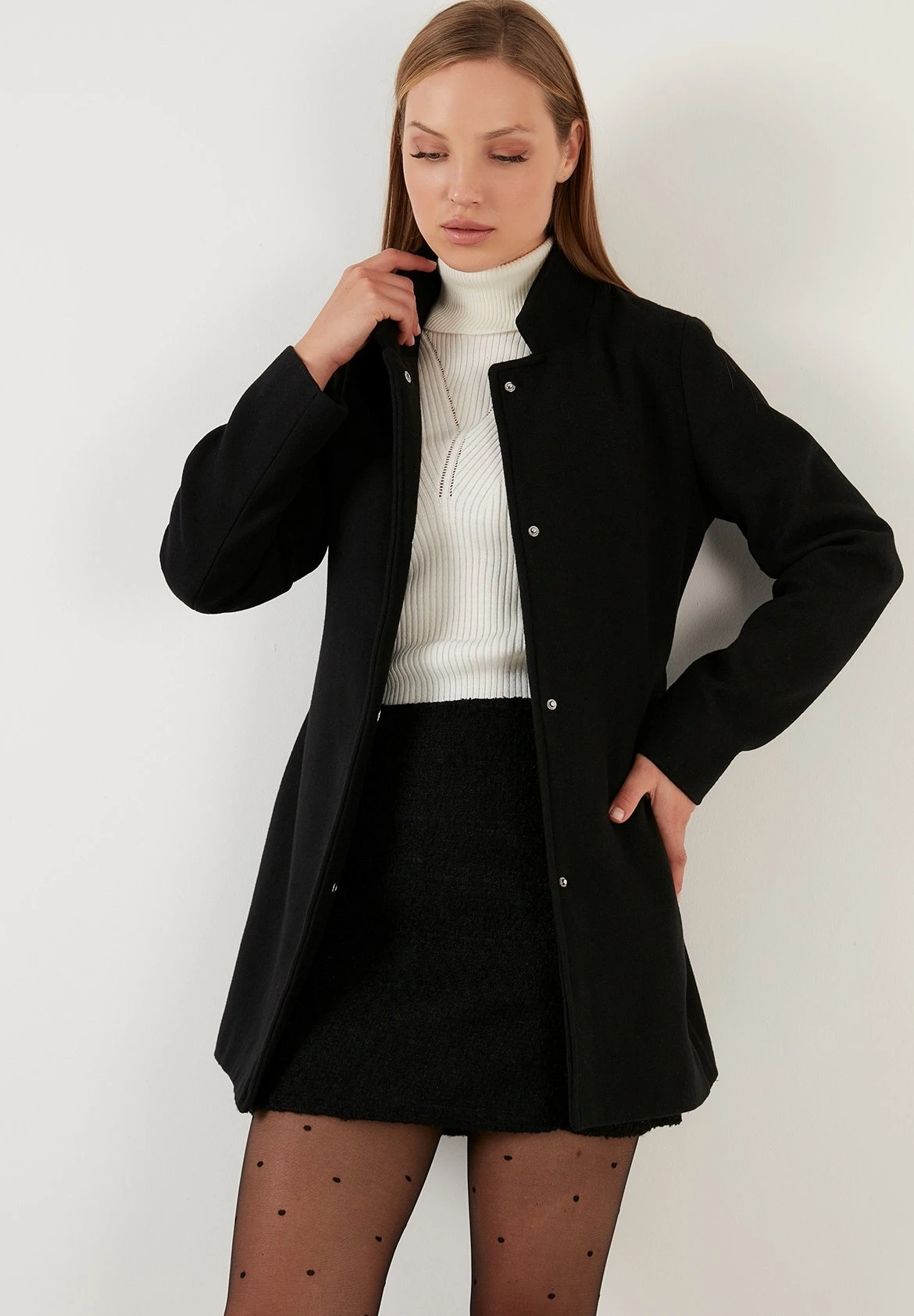 LELA Regular Fit - Halflange Jas - Black - Afbeelding 6