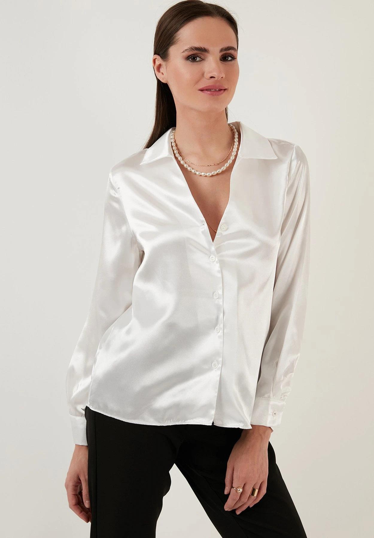 LELA Regular Fit - Overhemdblouse - Ecru