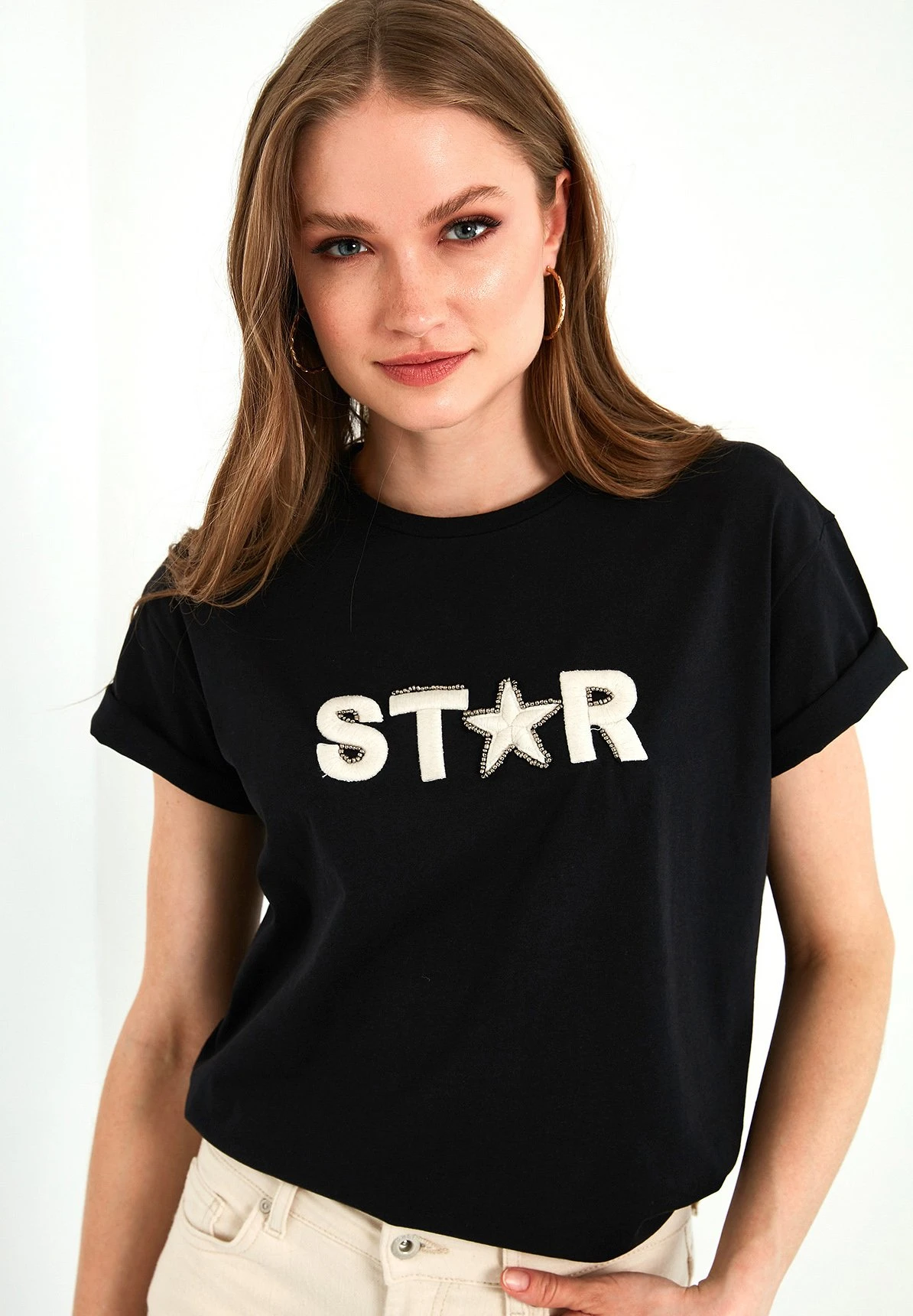 LELA T-Shirt Print - Black