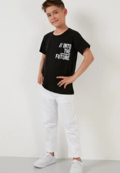 LELA Regular Fit - T-Shirt Print - Black