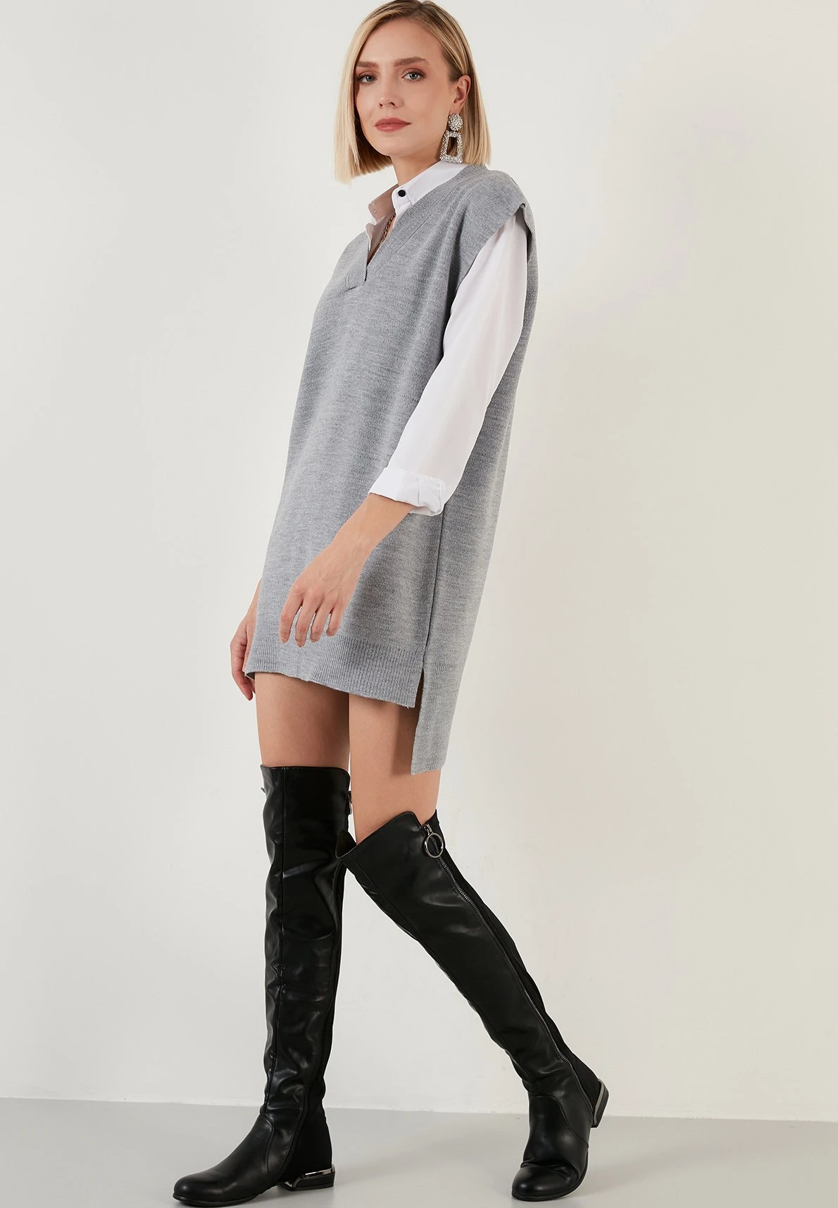 LELA T-Shirt Basic - Grey - Afbeelding 4