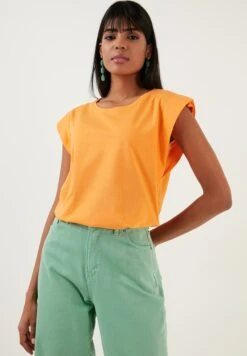 LELA Crew Neck - T-Shirt Basic - Orange