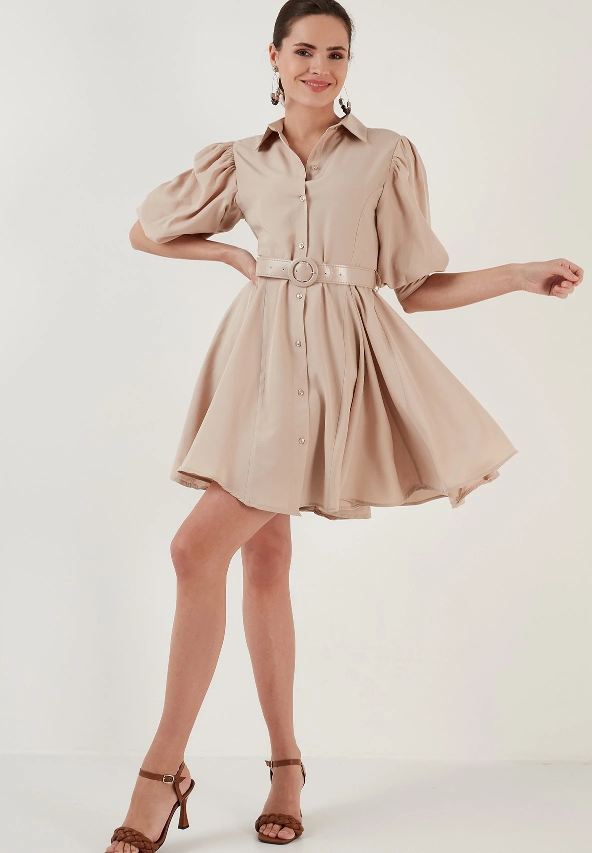 LELA Regular Fit - Blousejurk - Stone - Afbeelding 4