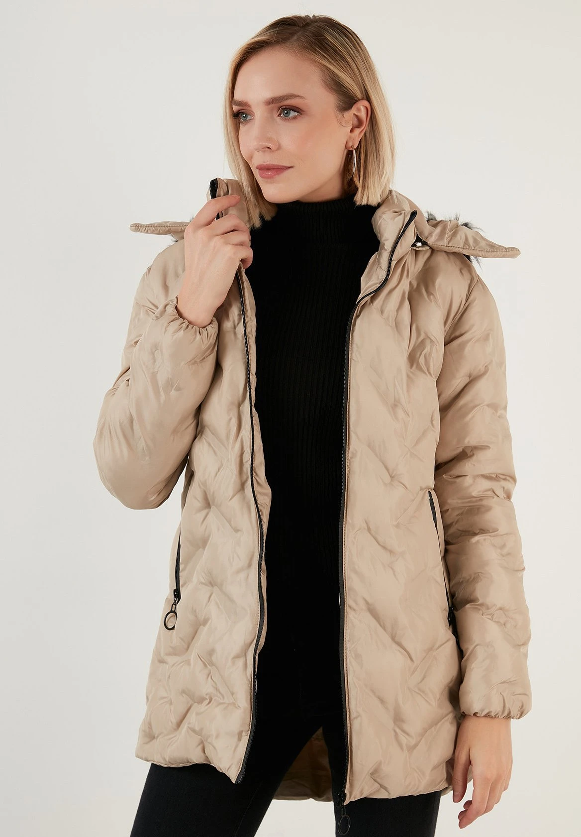 LELA Slim Fit - Winterjas - Stone - Afbeelding 6