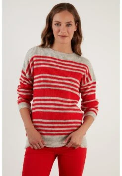 LELA Regular Fit - Trui - Light Grey Orange