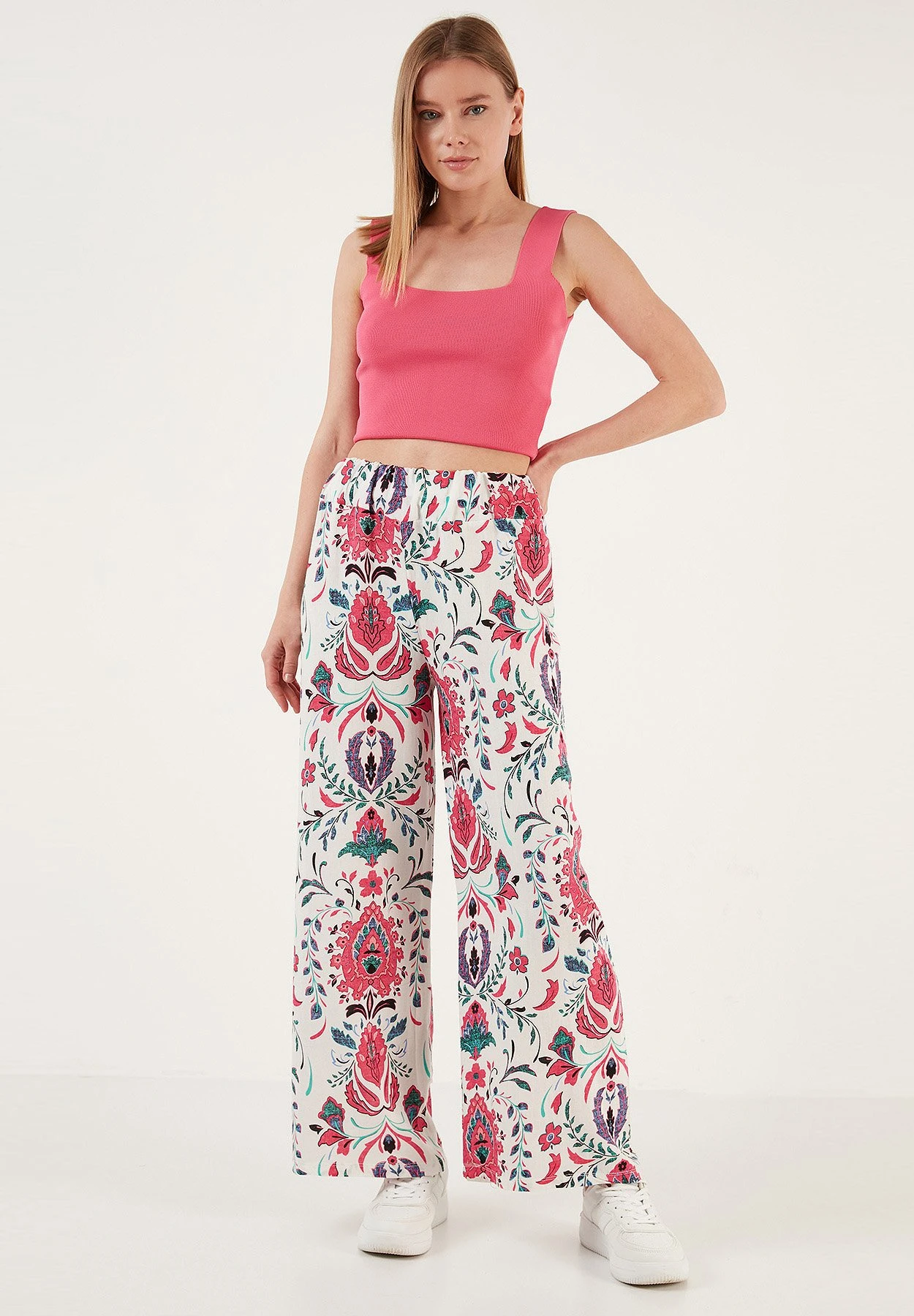 LELA Broek - White/Fuchsia - Afbeelding 2
