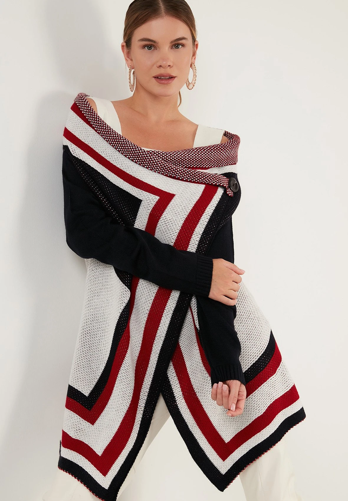 LELA Regular Fit - Vest - Dblue/Ecru/Red - Afbeelding 5