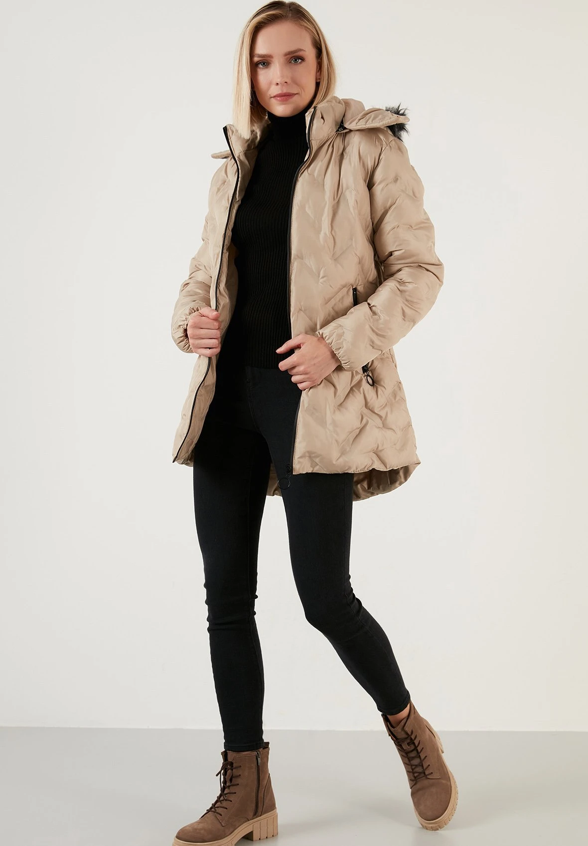 LELA Slim Fit - Winterjas - Stone - Afbeelding 2