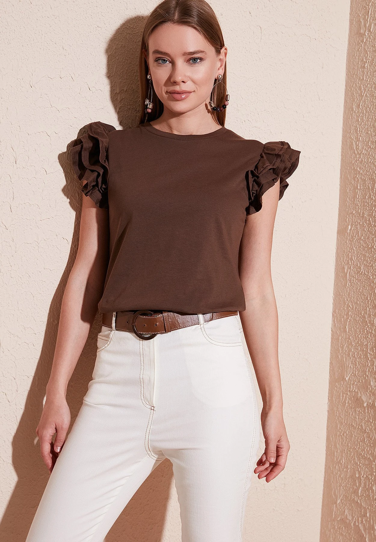 LELA T-Shirt Print - Brown - Afbeelding 3