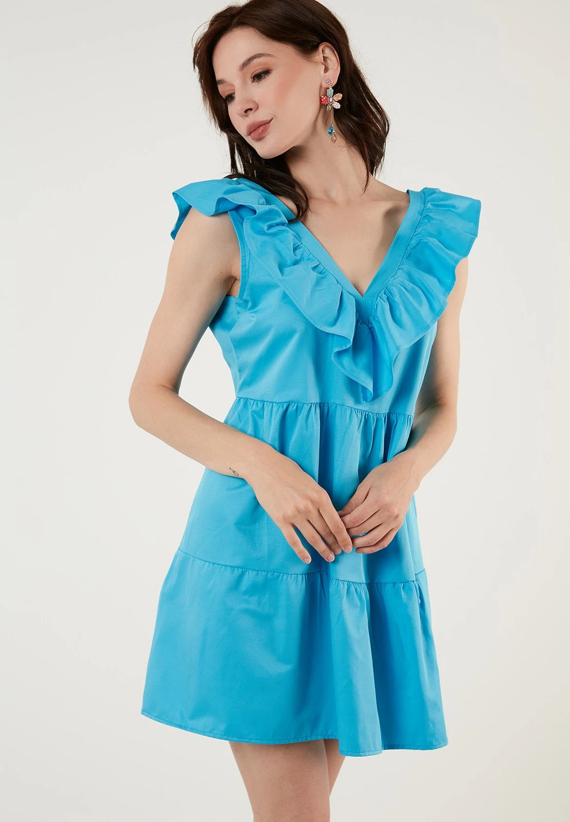 LELA Regular Fit - Jurk - Turquoise - Afbeelding 4