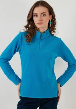 LELA Slim Fit - Fleece Trui - Turquoise