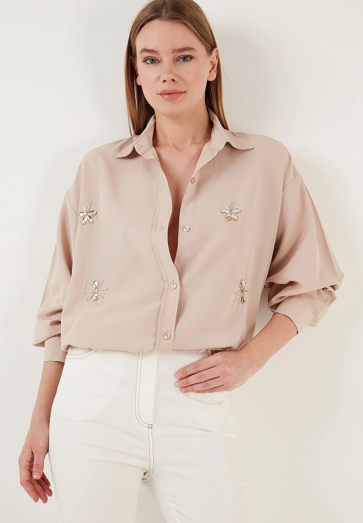 LELA Loose Fit - Overhemdblouse - Stone - Afbeelding 4